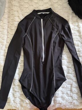 iris Black Athletic Jacket with Silver Piping